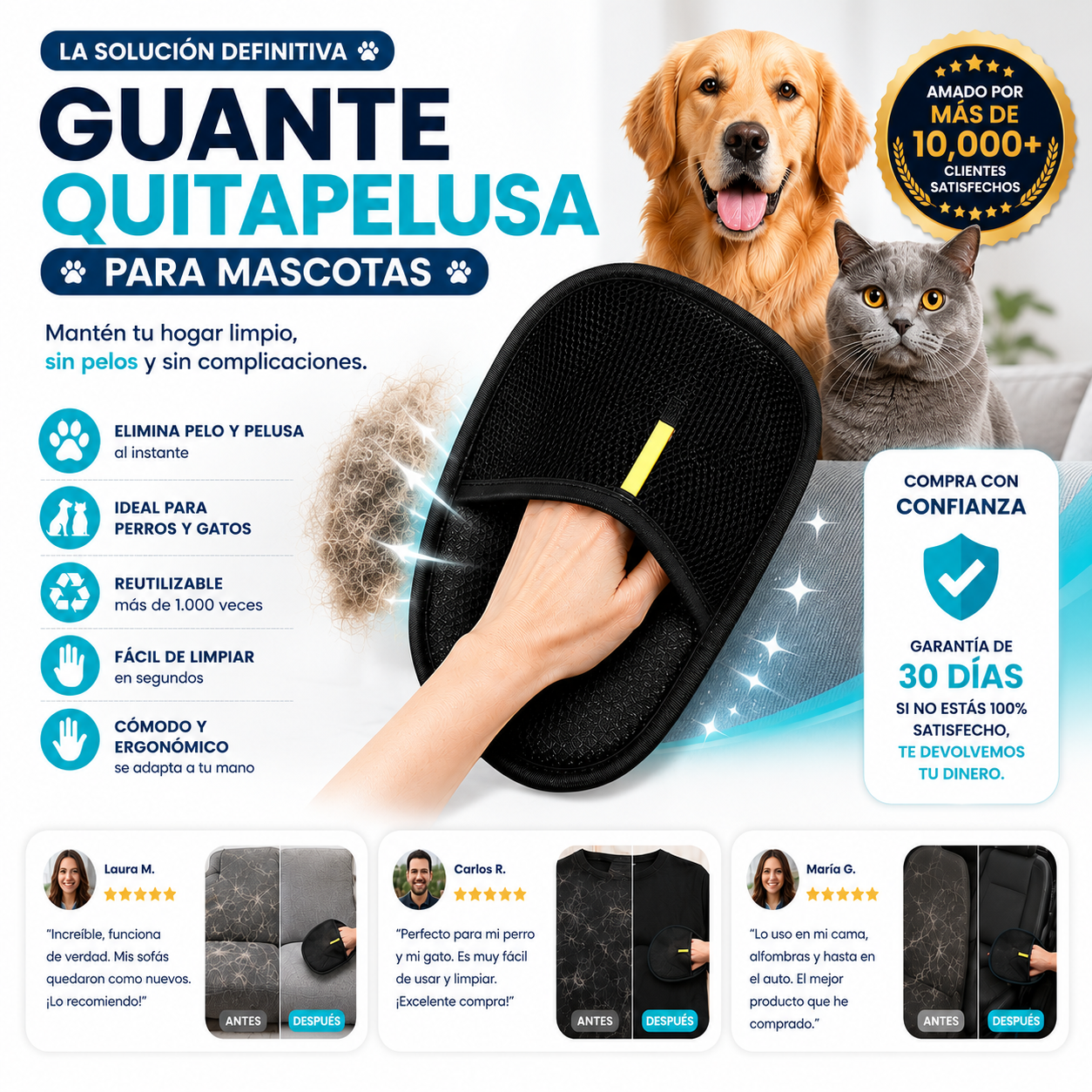 Guante quita pelusa